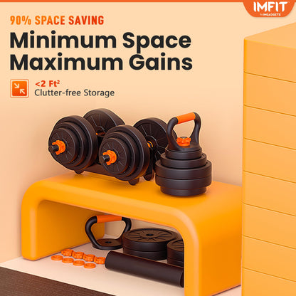 IMFit 5lb-52.5lb Adjustable Dumbbells Single/Pair (Set of 2) with Free Hand Grip