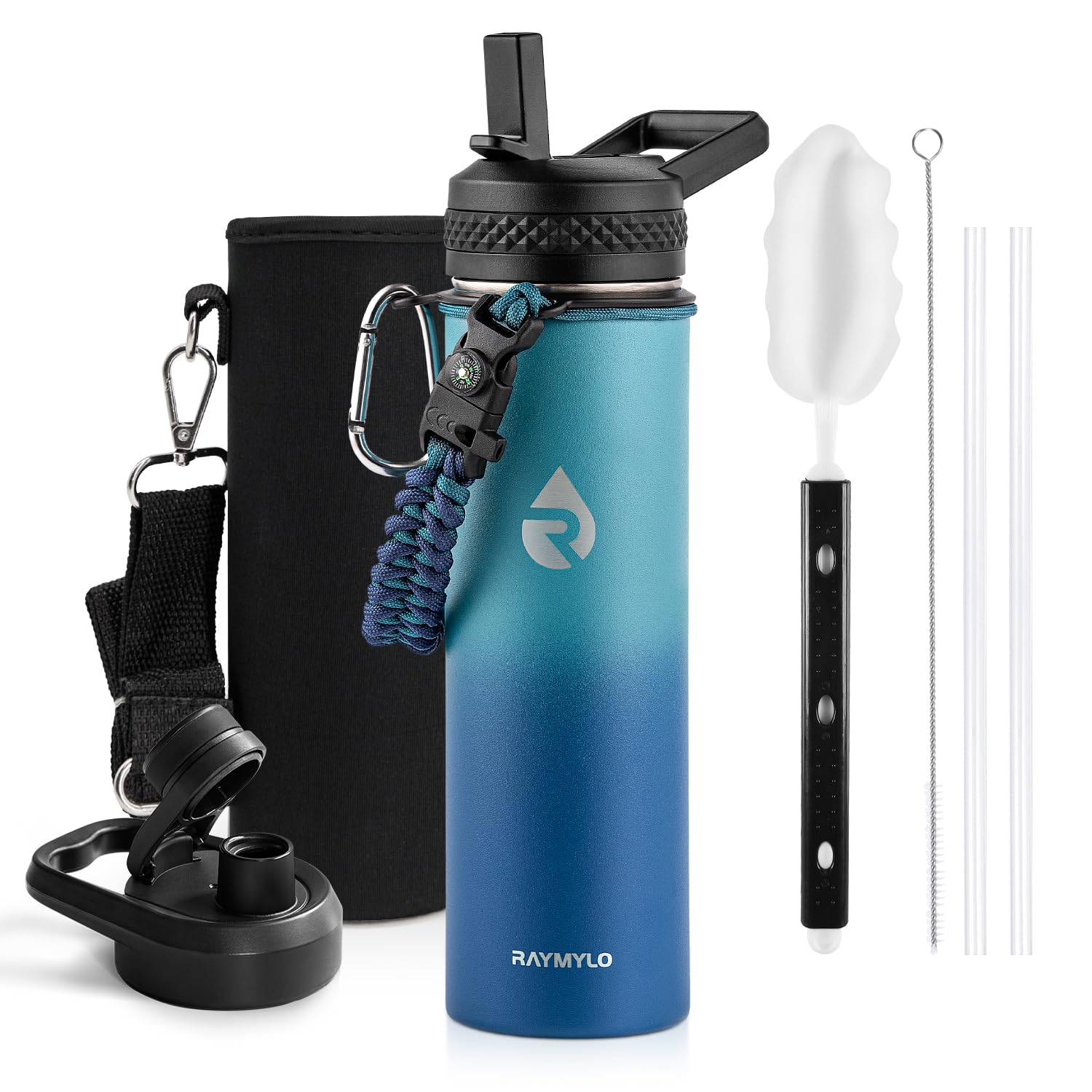 RAYMYLO One Gallon Water Bottle Insulated Triple Walled Vacuum Stainless Steel (Cold for 48 Hrs) Leak Proof & BPA-Free