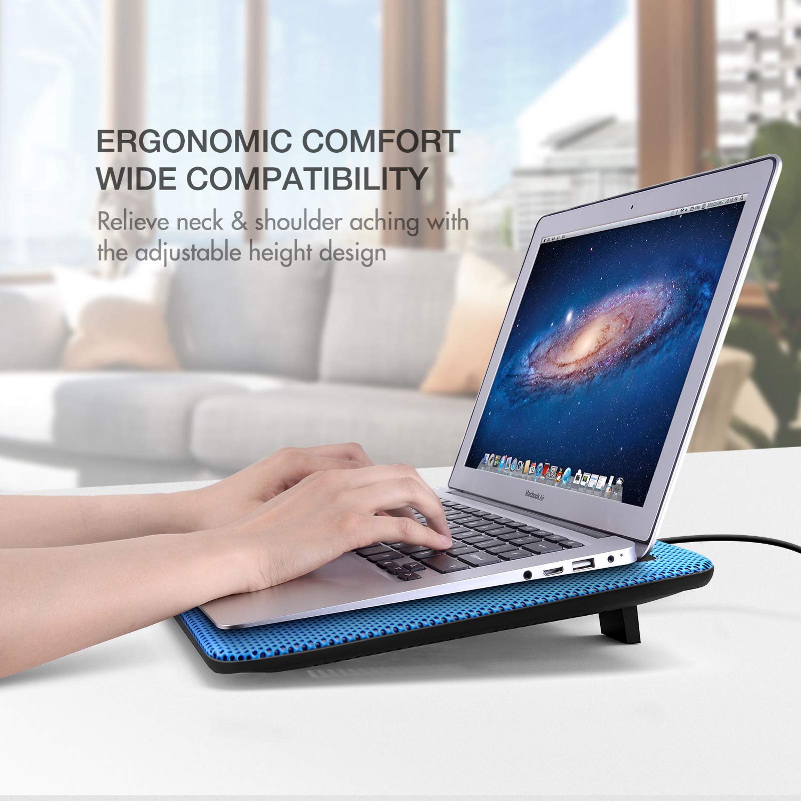 havit Laptop Cooling Pad, HV-F2056 15.6-17'' Slim Portable USB Powered - craques