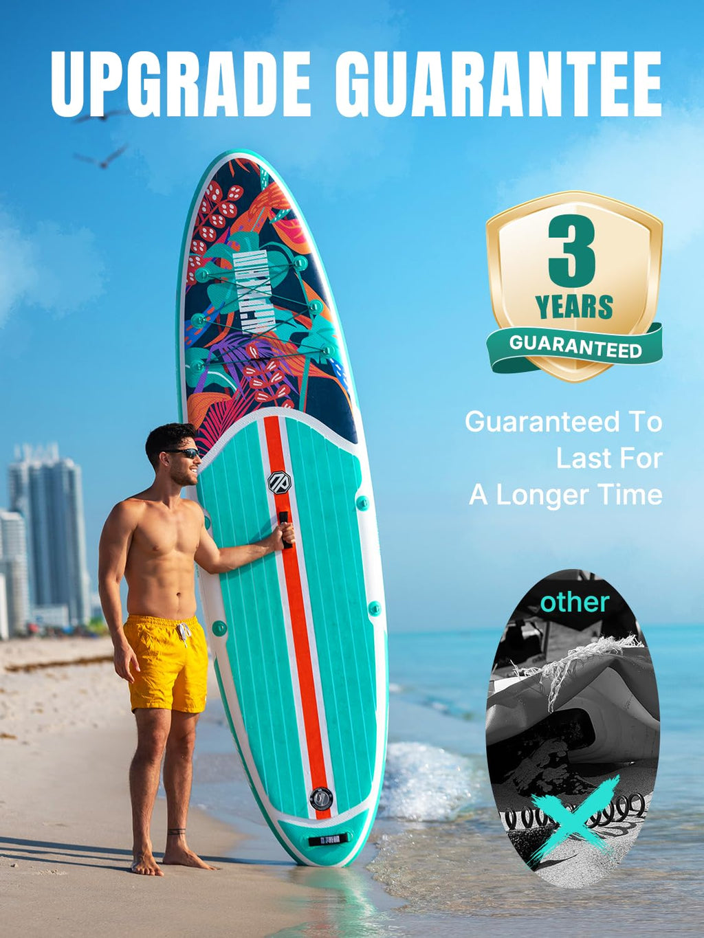 Niphean Inflatable Stand Up Paddle Board with SUP Accessories, Anti-Slip EVA Deck, 10'6'' Paddleboards Inflatable Paddle Boards for Adults & Youth of All Skill Levels - craques