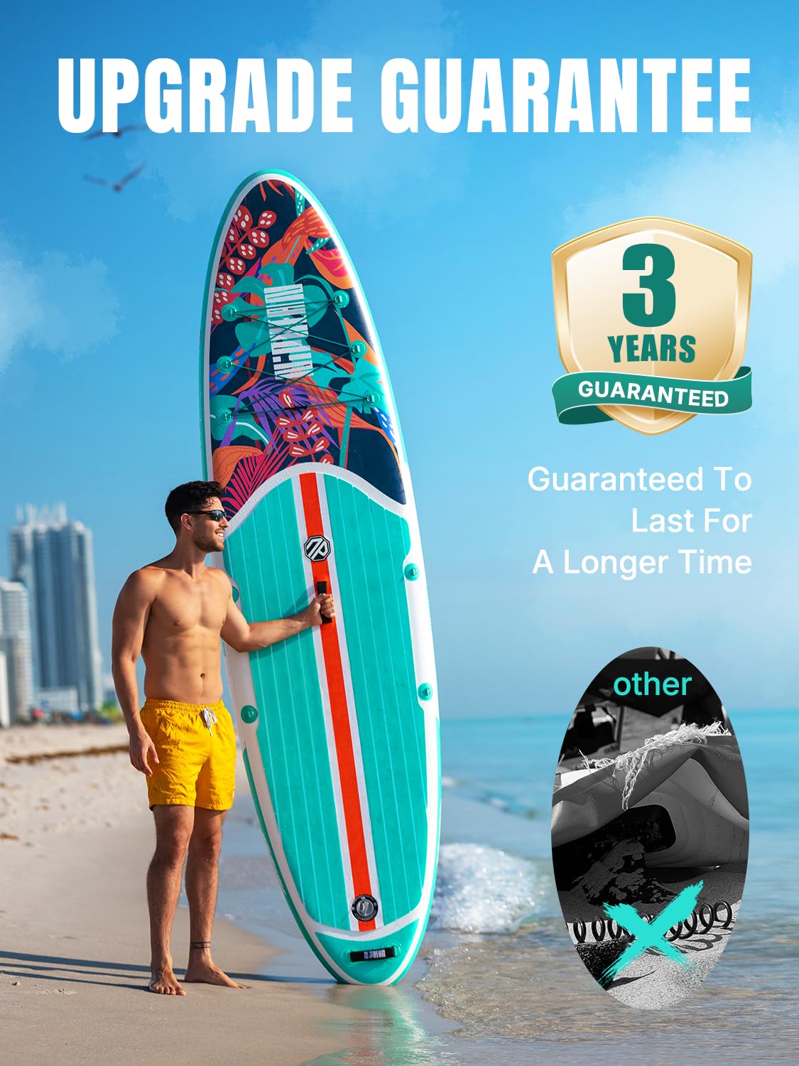 Niphean Inflatable Stand Up Paddle Board with SUP Accessories, Anti-Slip EVA Deck, 10'6'' Paddleboards Inflatable Paddle Boards for Adults & Youth of All Skill Levels - craques