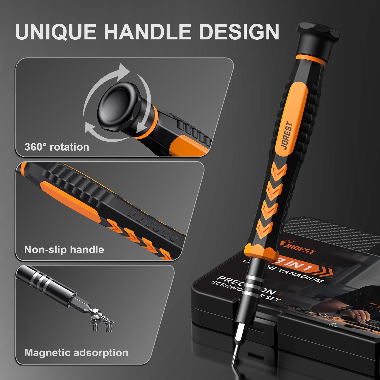 JOREST 38Pcs Small Precision Screwdriver Set, Tool Gifts for Men - craques