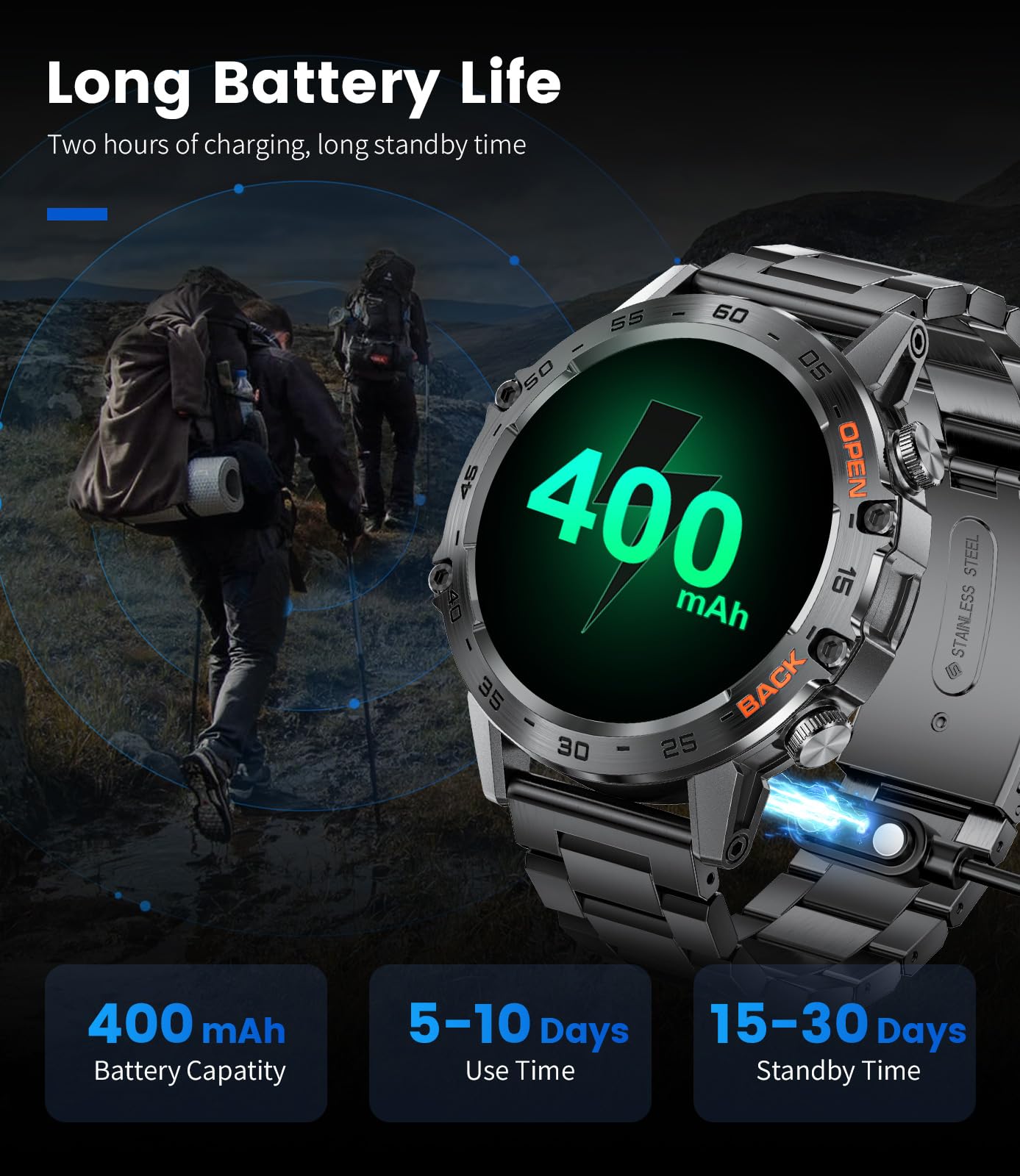 LIGE Military Smart Watch, 1.39'' HD Tactical Smart Watch for Men - craques