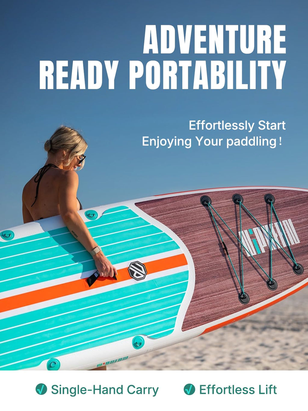 Niphean Inflatable Stand Up Paddle Board with SUP Accessories, Anti-Slip EVA Deck, 10'6'' Paddleboards Inflatable Paddle Boards for Adults & Youth of All Skill Levels - craques