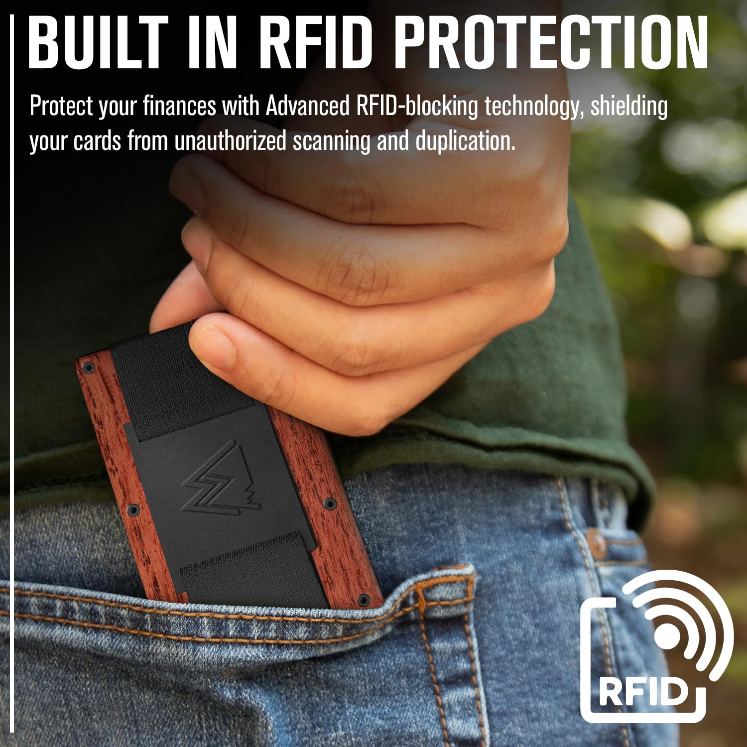 Craques RFID Blocking Minimalist Wallet with Wood Pattern craques