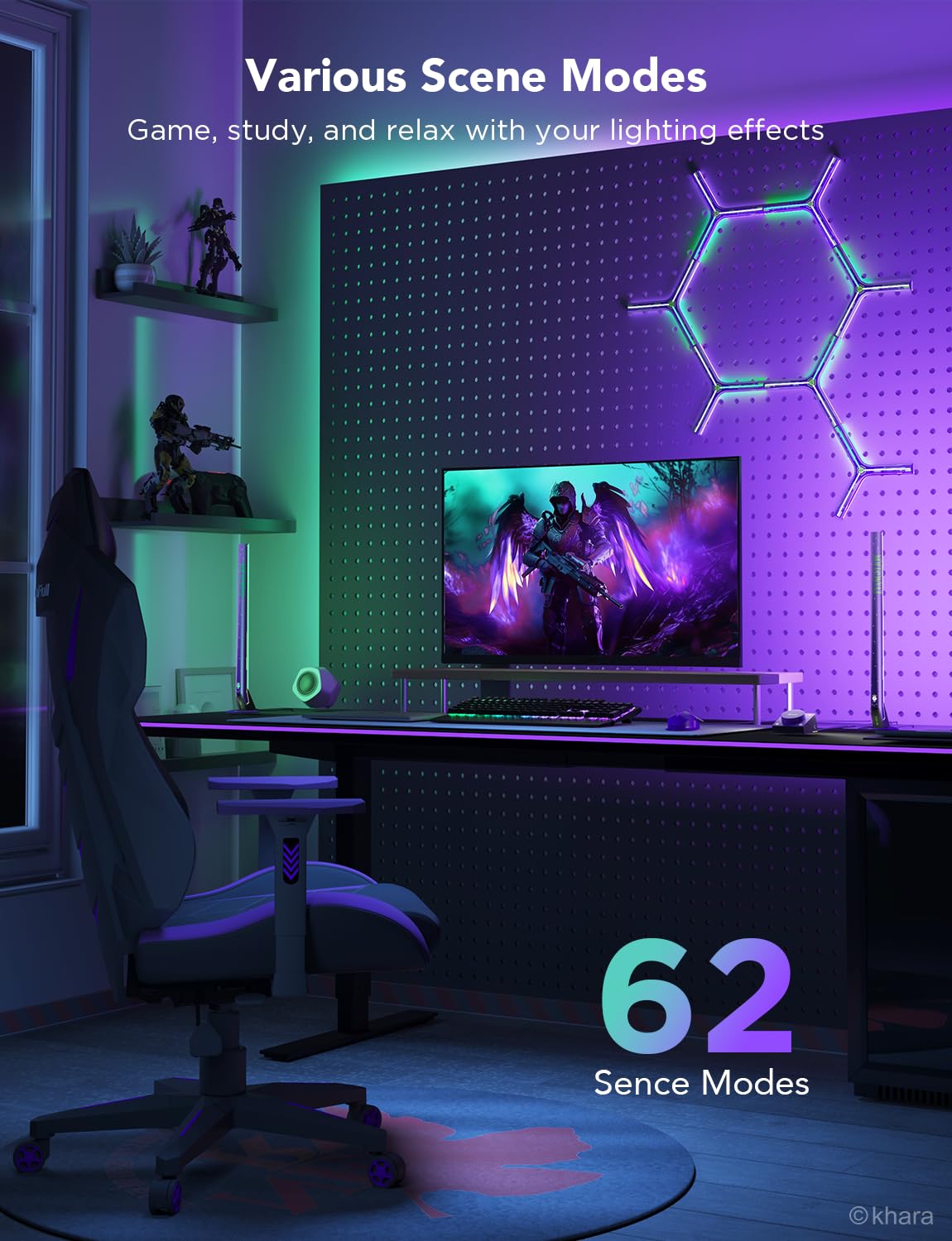 Govee RGBIC Gaming Light Bars H6047 with Smart Controller, Wi-Fi Smart LED Gaming Lights