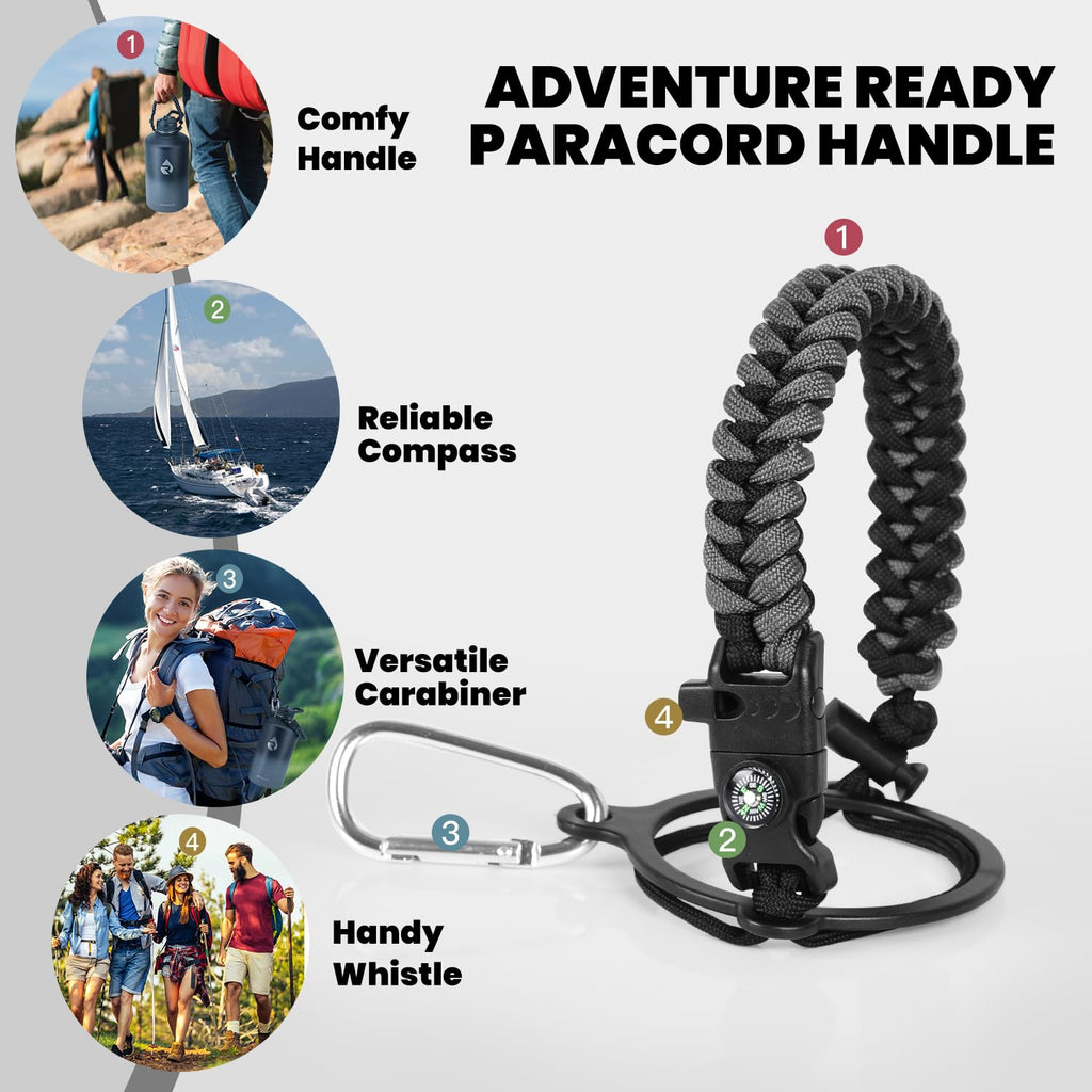 RAYMYLO One Gallon Water Bottle Insulated Triple Walled Vacuum Stainless Steel (Cold for 48 Hrs) Leak Proof & BPA-Free