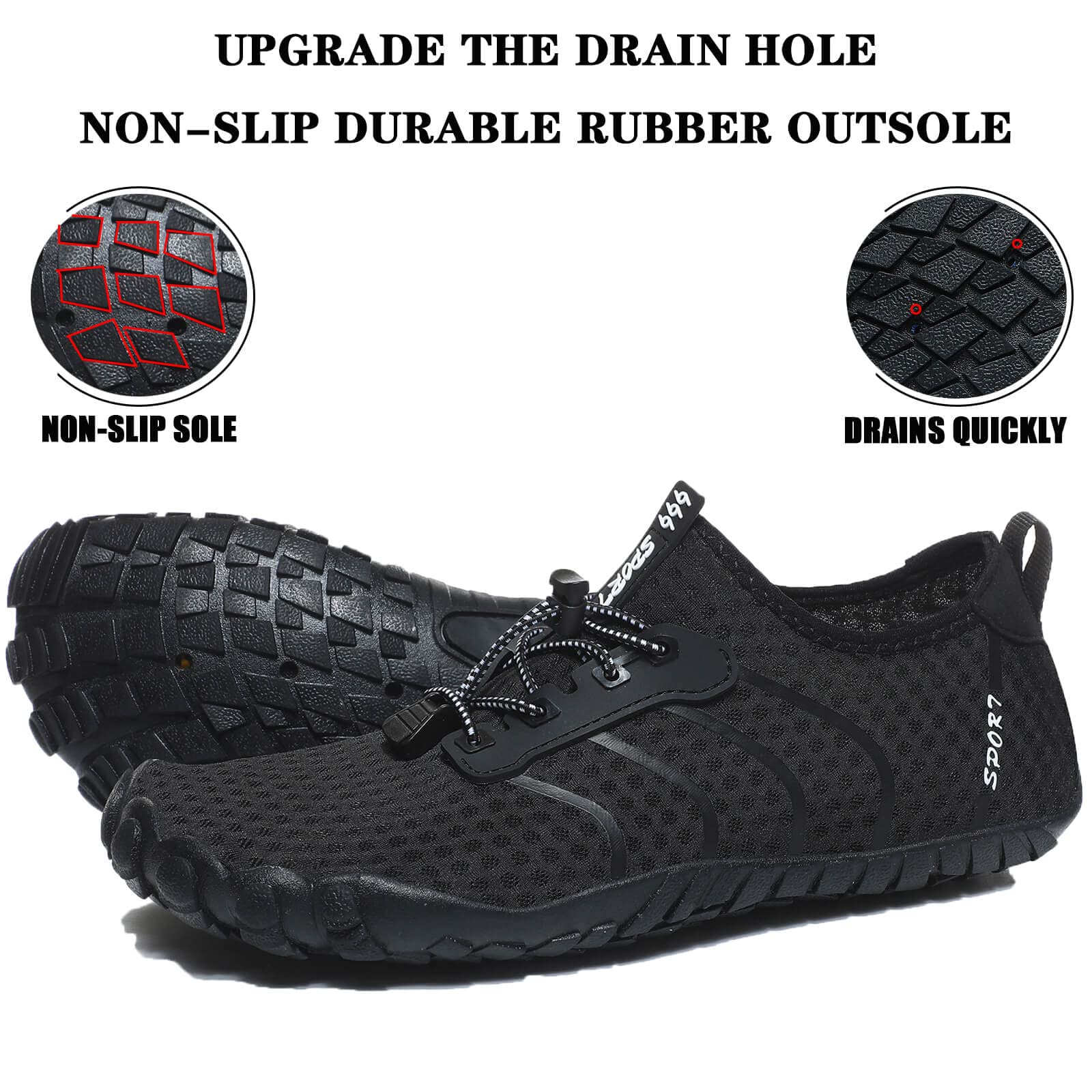 Mens Womens Water Shoes Quick-drying Barefoot Swimming Shoes - craques