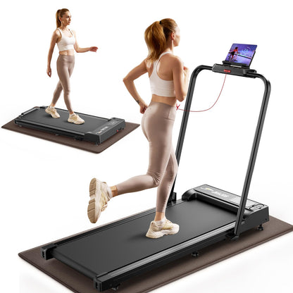 Foldable Walking Pad with Handle Bar