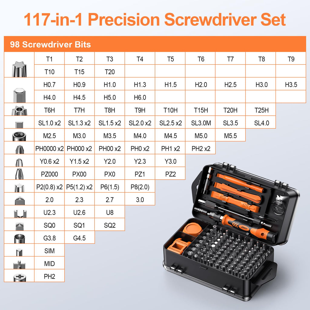 JOREST 38Pcs Small Precision Screwdriver Set, Tool Gifts for Men - craques