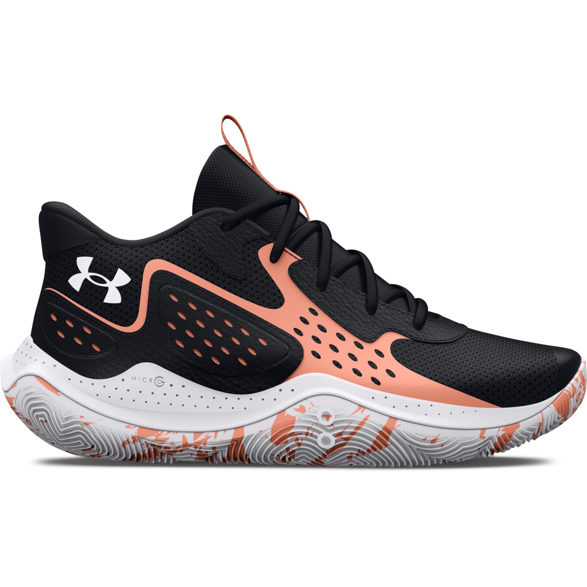 Under Armour Jet 23 Basketball Shoes - Lightweight Durable - 13.5 Women/12 Men / (003) Black/Bubble Peach/White