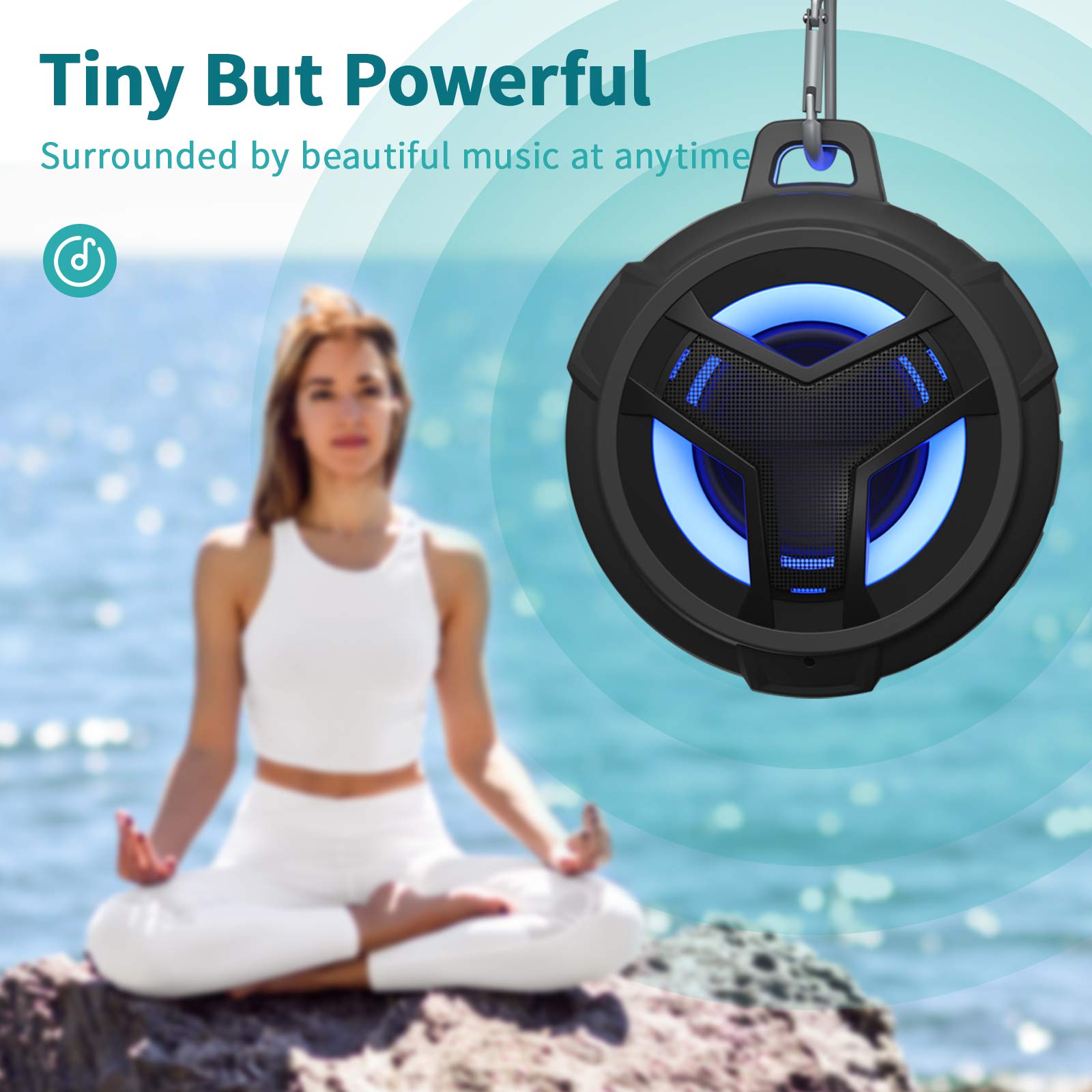 Craques Waterproof Bluetooth Shower Speaker with LED Lights craques