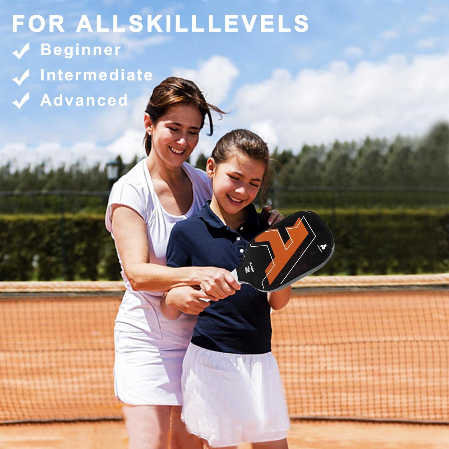 Graphite Pickleball Paddles 4 Pack - Premium Rackets Fiber Face