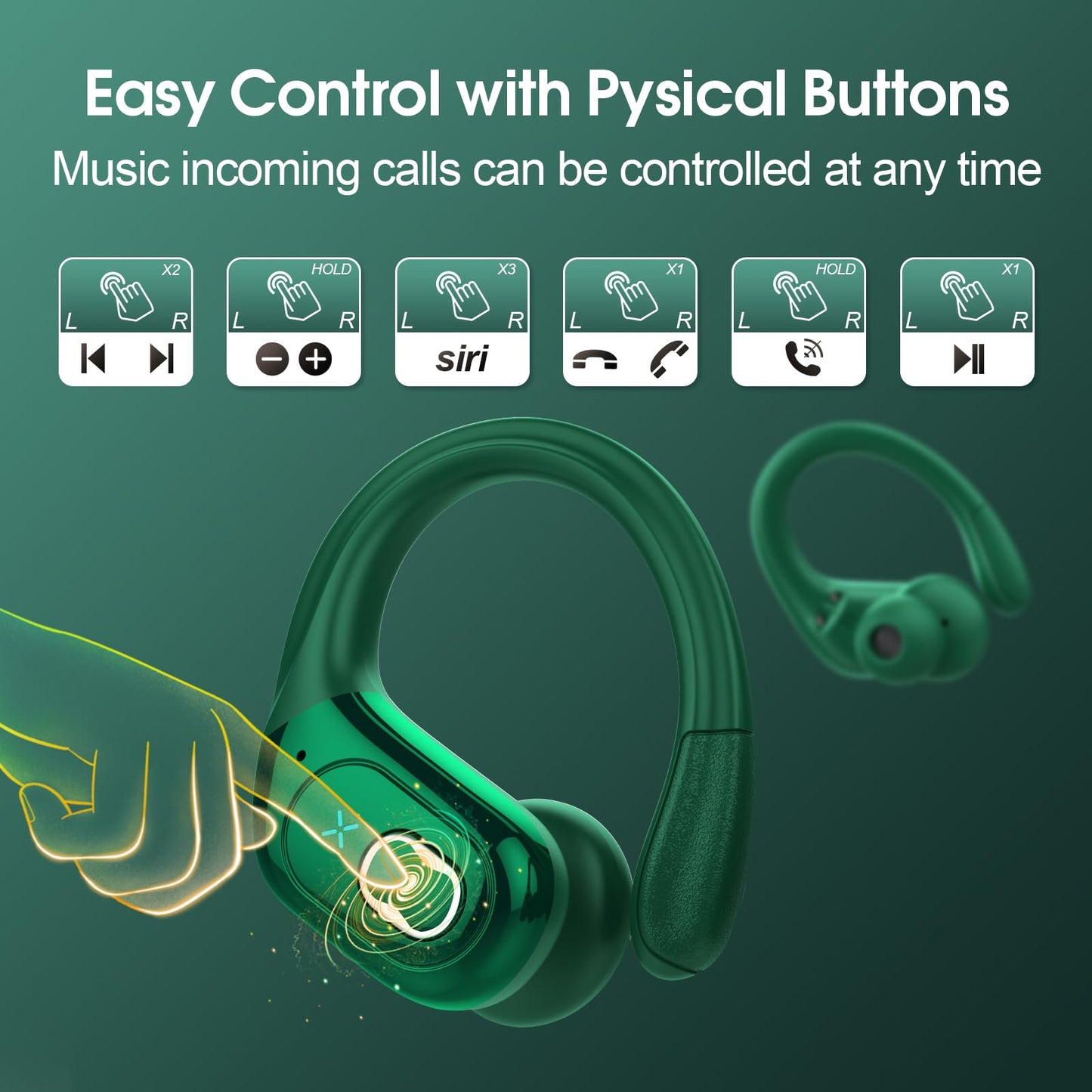 Wireless Earbuds 75hrs Bluetooth 5.4 Headphone Sport