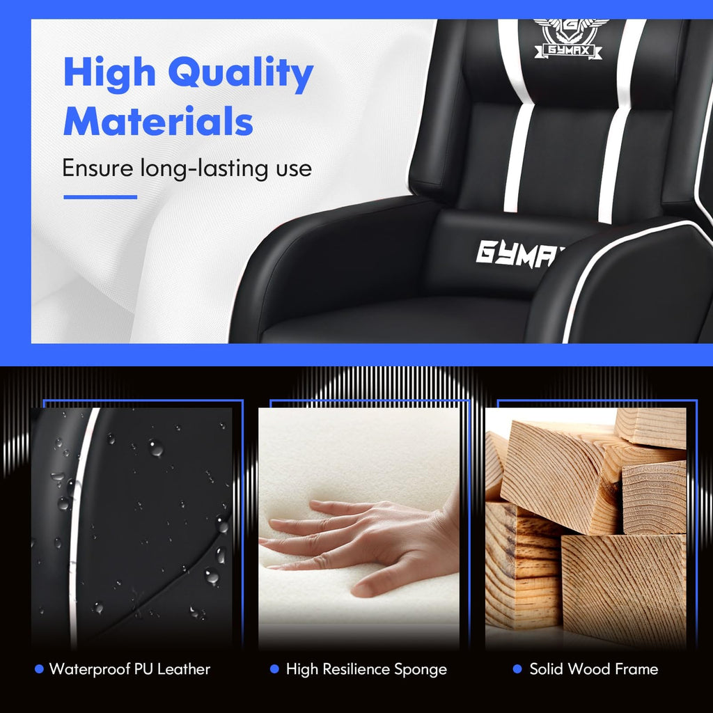 GYMAX Massage Gaming Recliner Chair - craques