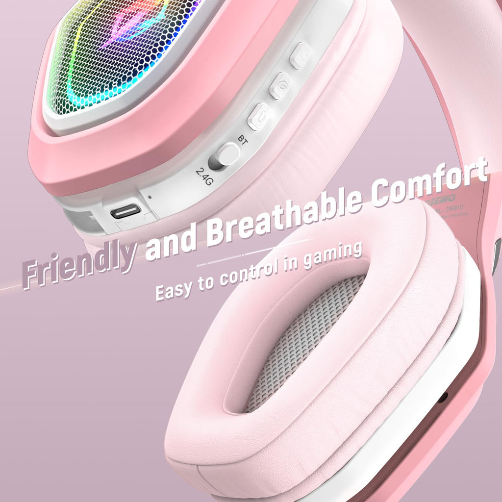 Craques Wireless Gaming Headset for PC with RGB Lighting