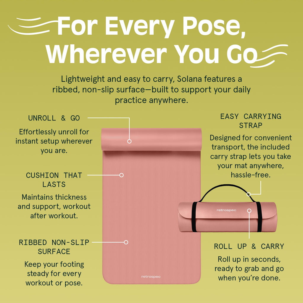 Retrospec Solana Yoga Mat 1/2" Thick - craques