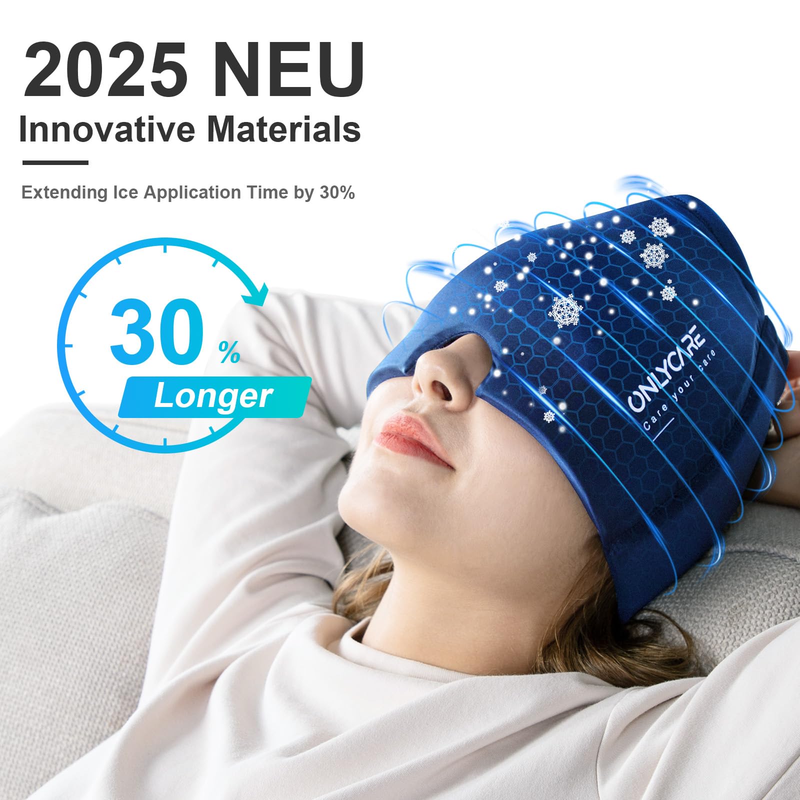 ONLYCARE Migraine Relief Cap Headache Relief Hat ice hat for Migraine - craques