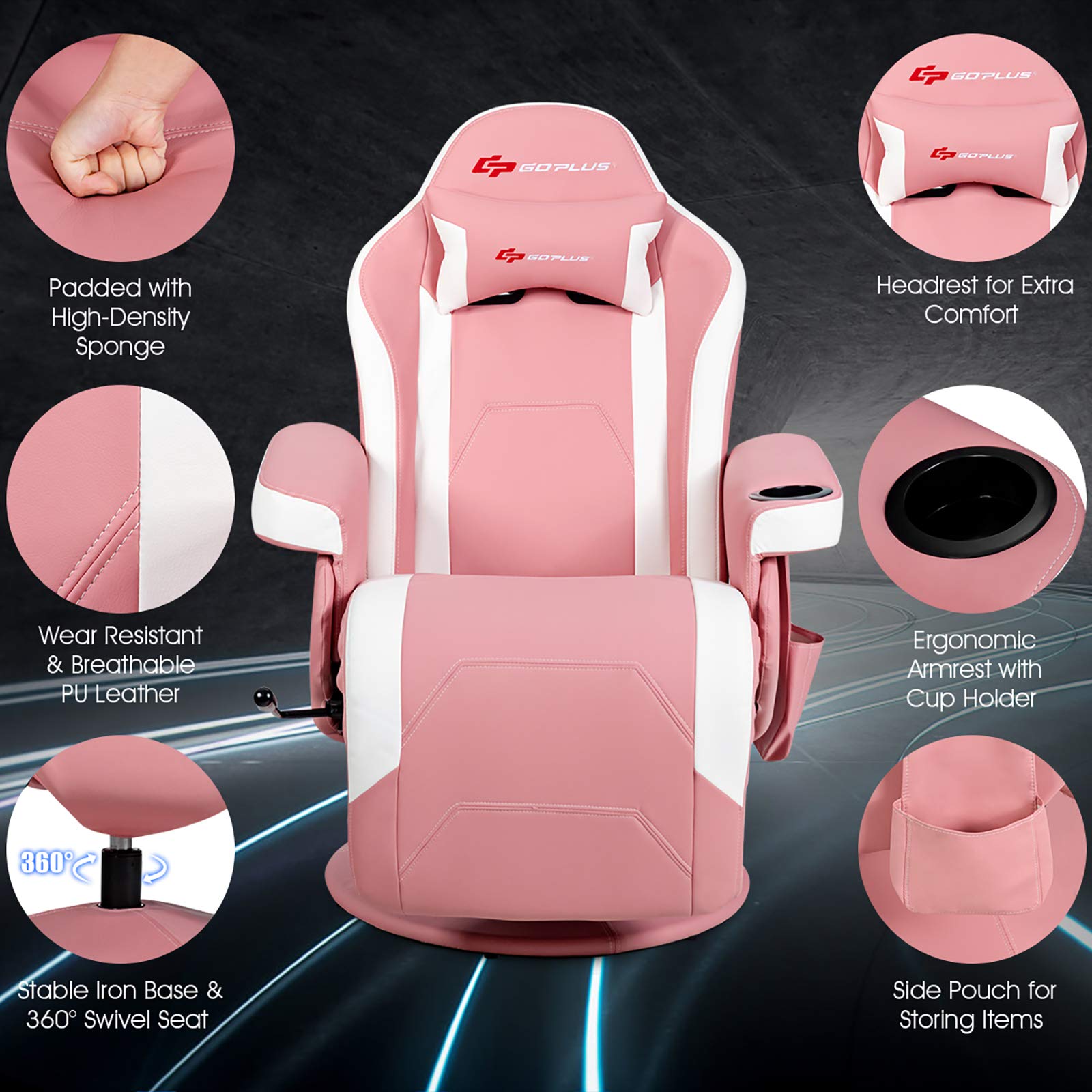 POWERSTONE Gaming Recliner, Adjustable Massage Gaming Chair - craques