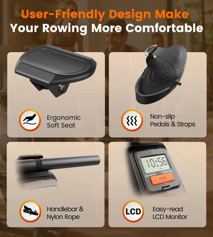 YOSUDA Magnetic Rowing Machine - 350 LB Weight Capacity