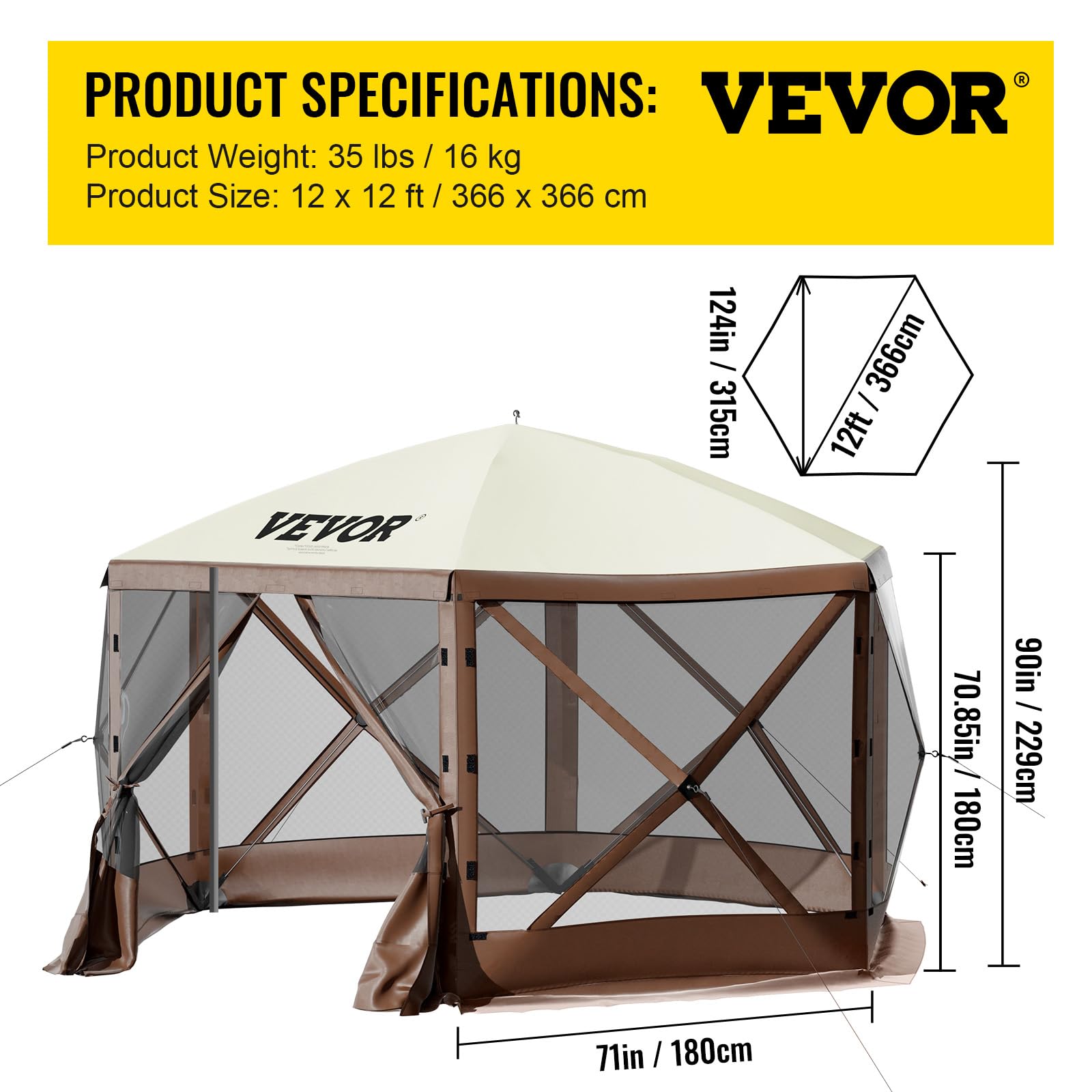 Craques VEVOR Camping Gazebo Tent with Mesh Sides