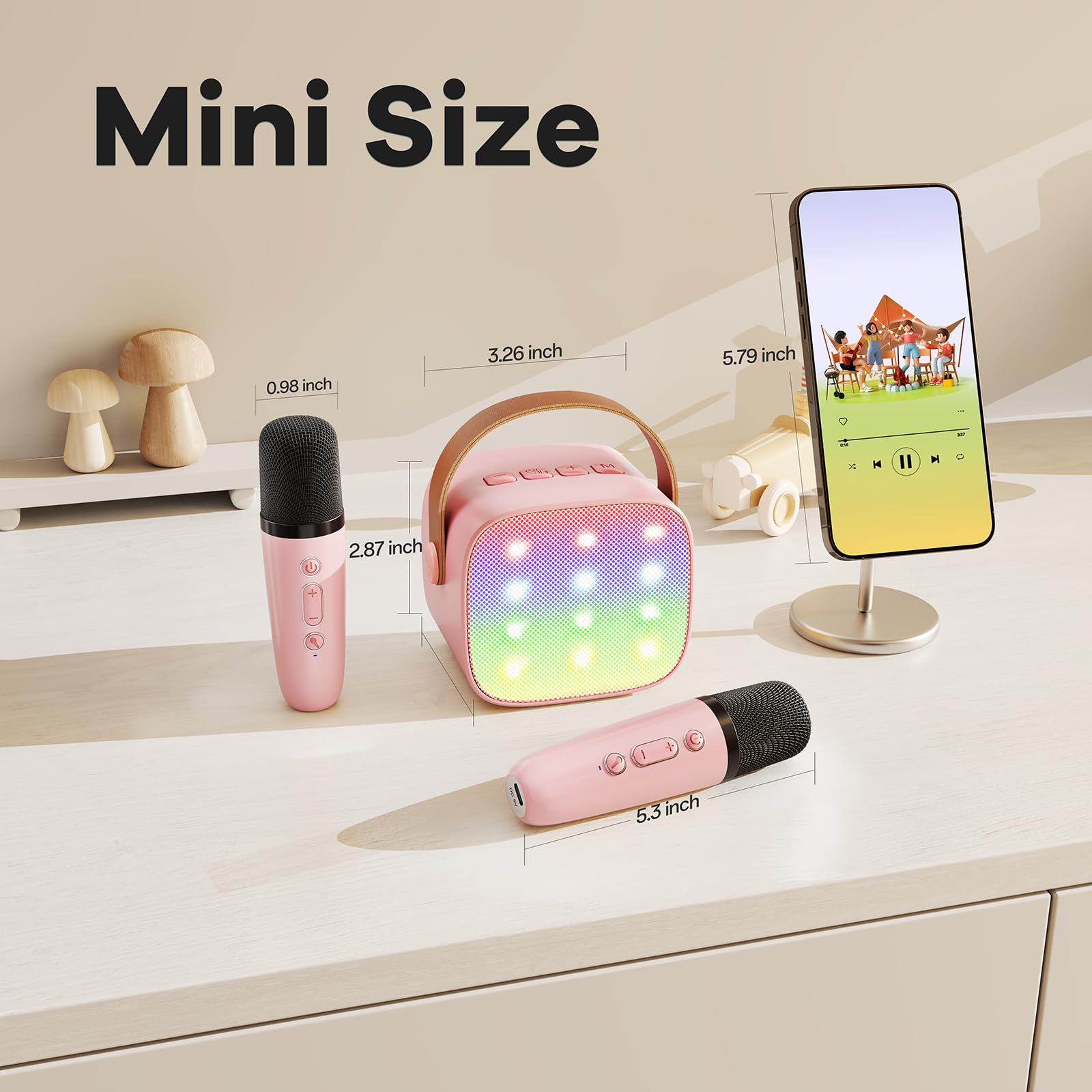 Mini Karaoke Machine for Kids Adults, Portable Bluetooth Speaker - craques