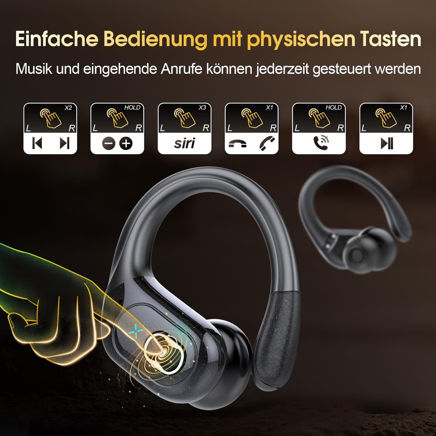 Wireless Earbuds 75hrs Bluetooth 5.4 Headphone Sport