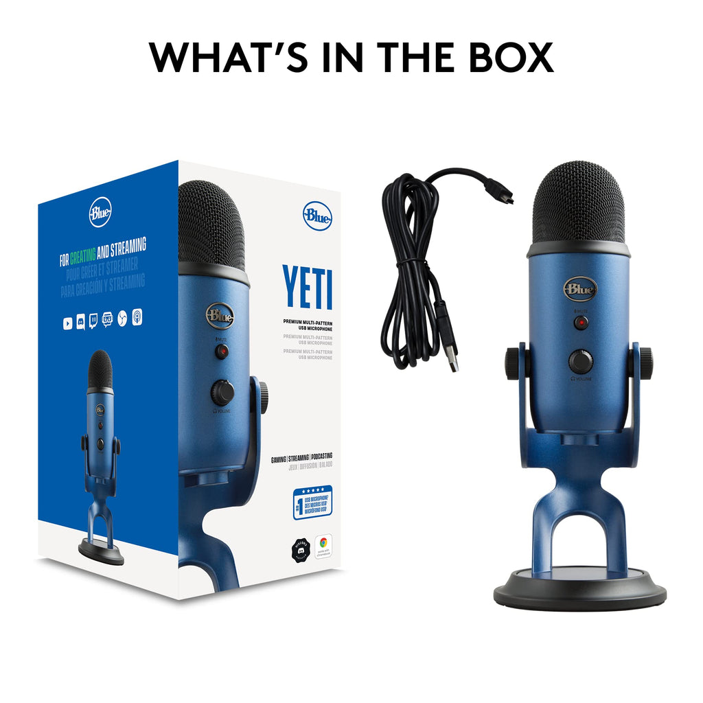 Blue Yeti USB Microphone for PC, Mac, Gaming, Recording, Streaming, Podcasting - craques