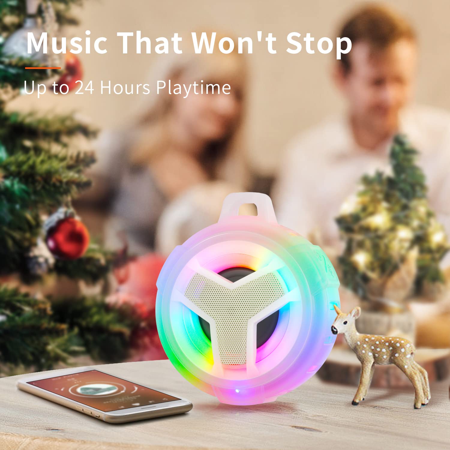 Craques Waterproof Bluetooth Shower Speaker with LED Lights craques