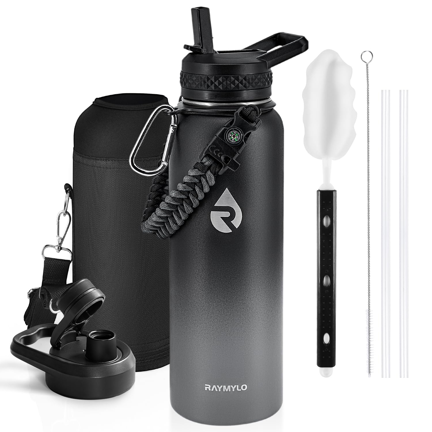 RAYMYLO One Gallon Water Bottle Insulated Triple Walled Vacuum Stainless Steel (Cold for 48 Hrs) Leak Proof & BPA-Free