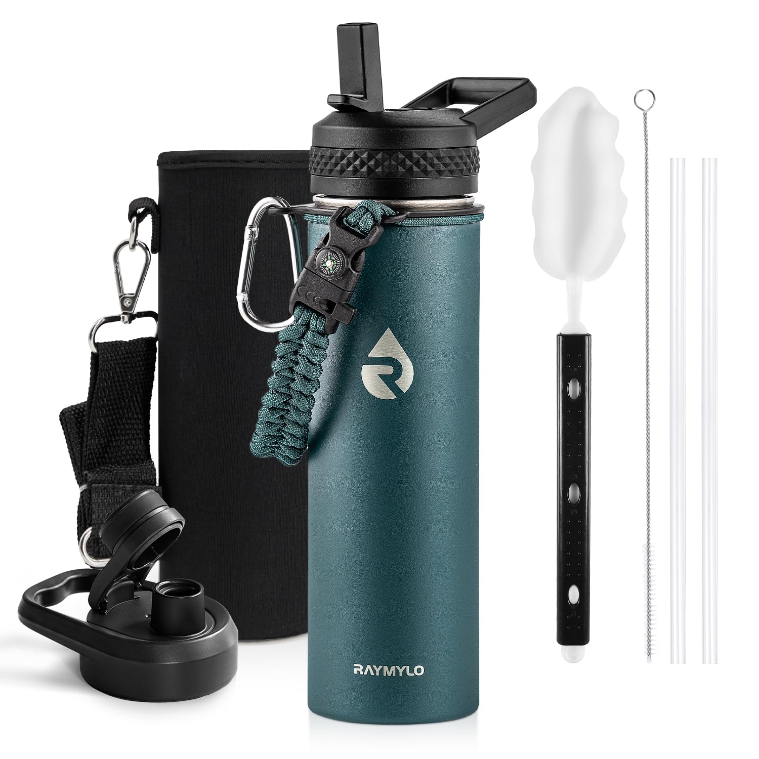 RAYMYLO One Gallon Water Bottle Insulated Triple Walled Vacuum Stainless Steel (Cold for 48 Hrs) Leak Proof & BPA-Free