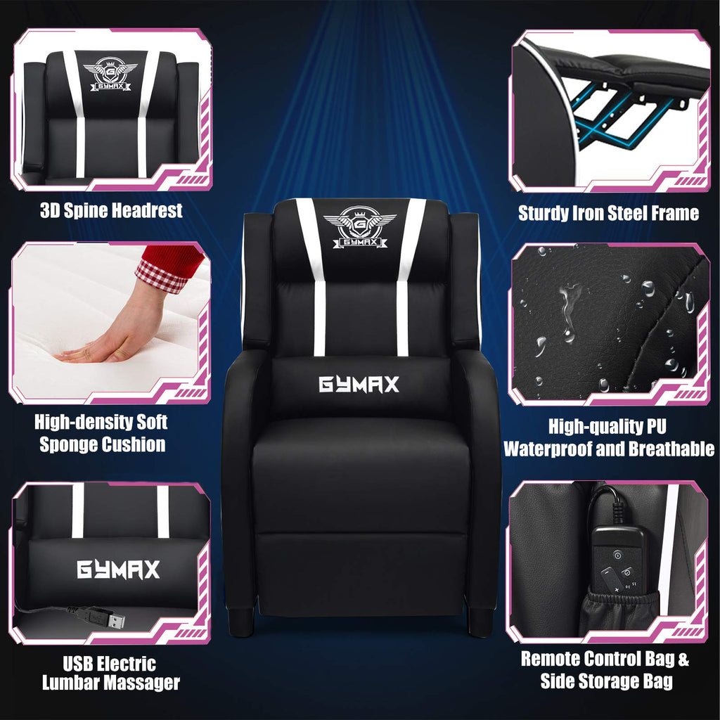 Craques Reclining Gaming Chair with Massage and Remote