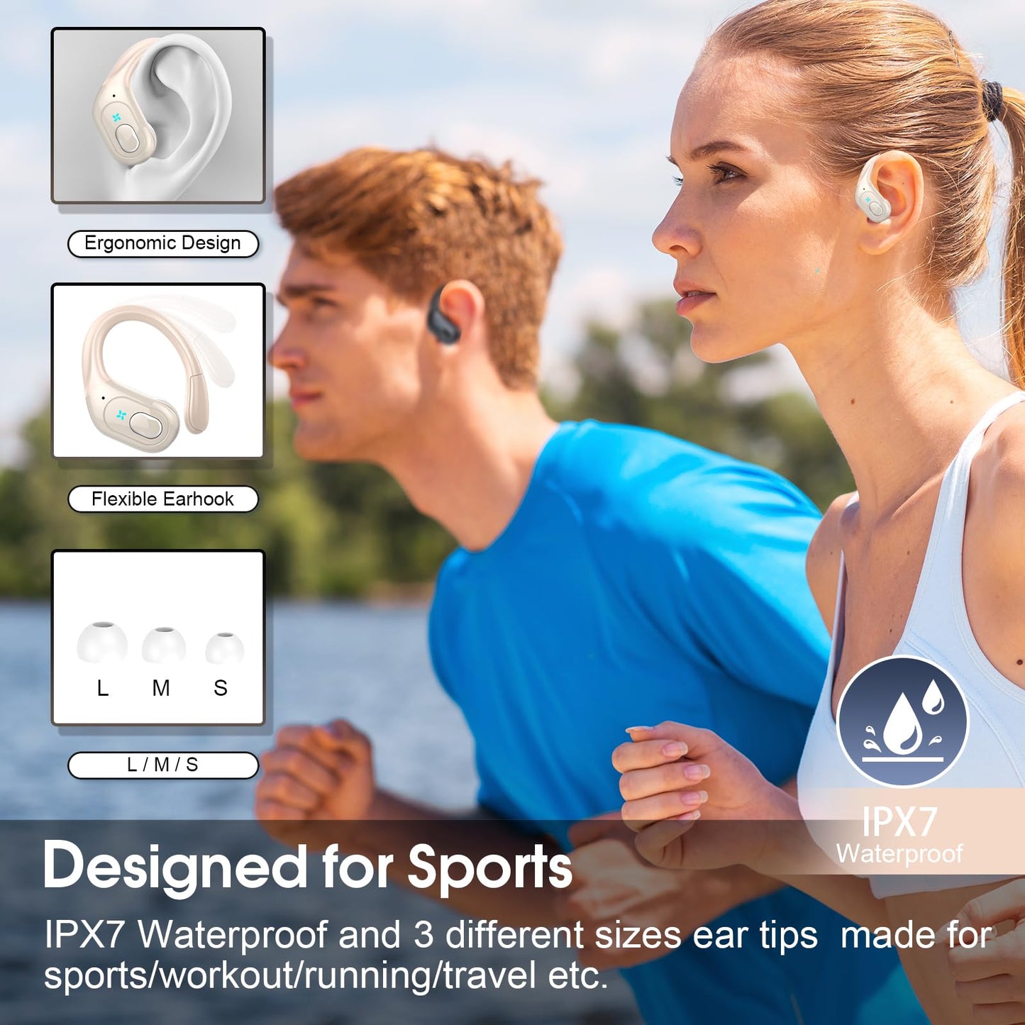 Wireless Earbuds 75hrs Bluetooth 5.4 Headphone Sport