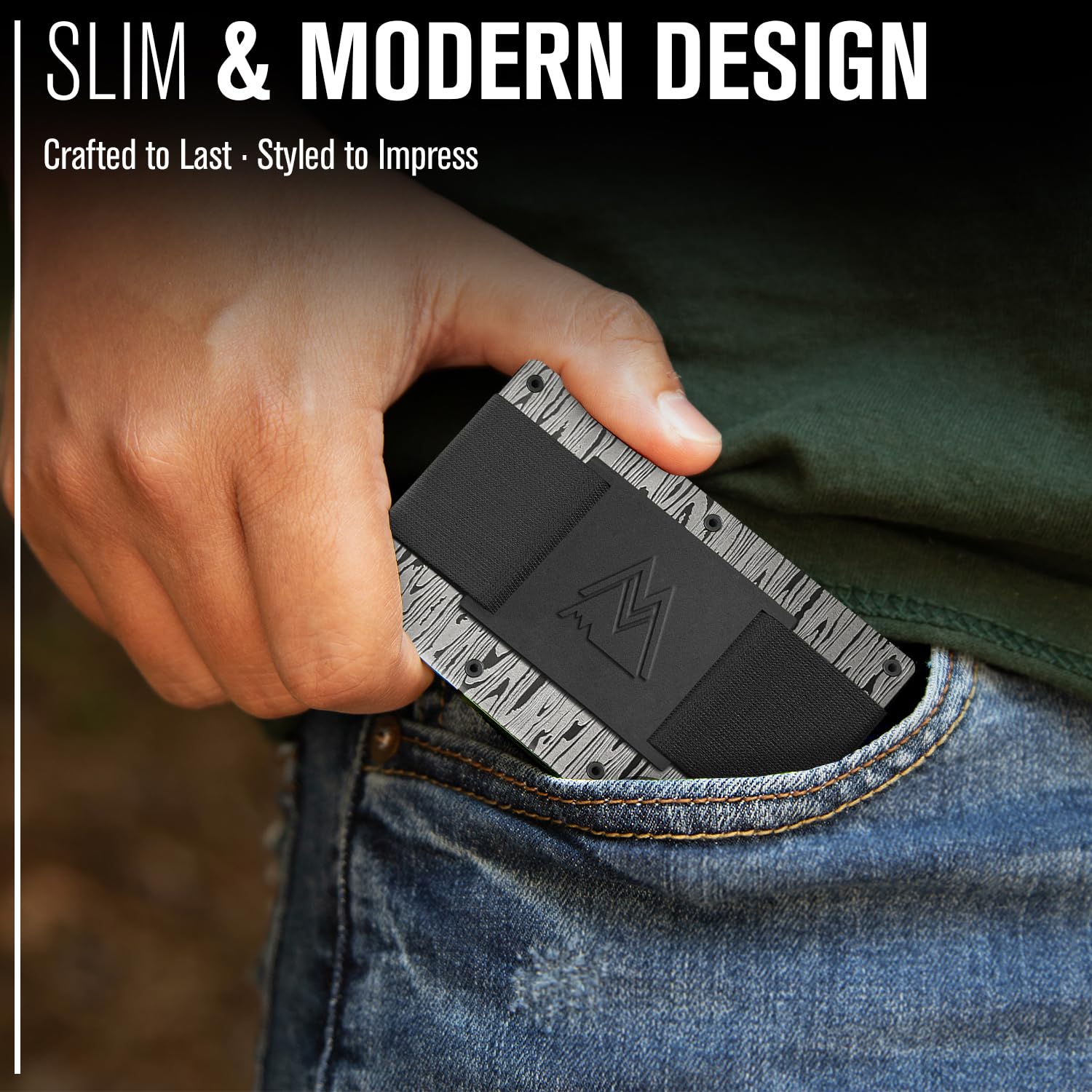 Craques RFID Blocking Minimalist Wallet with Wood Pattern craques