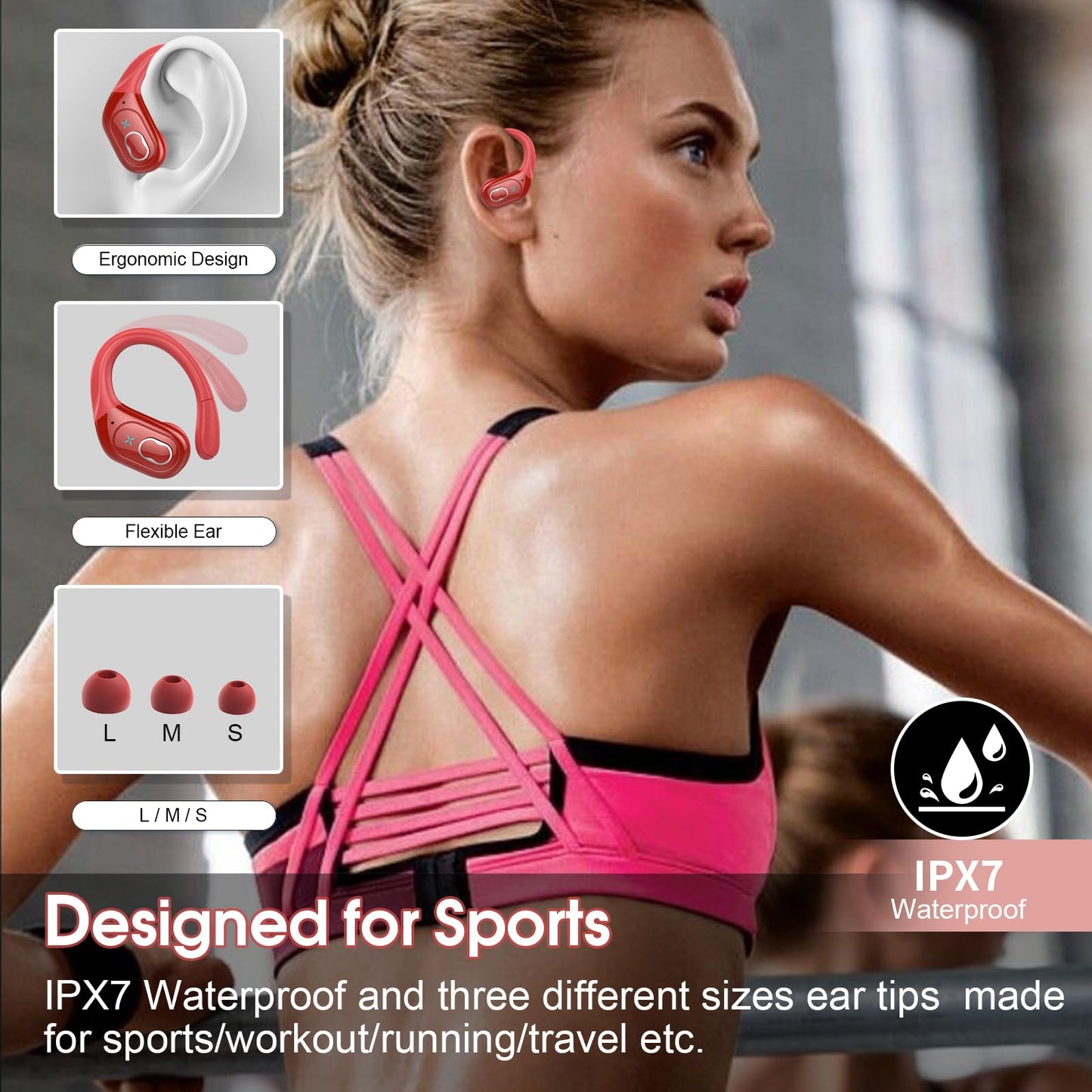 Wireless Earbuds 75hrs Bluetooth 5.4 Headphone Sport