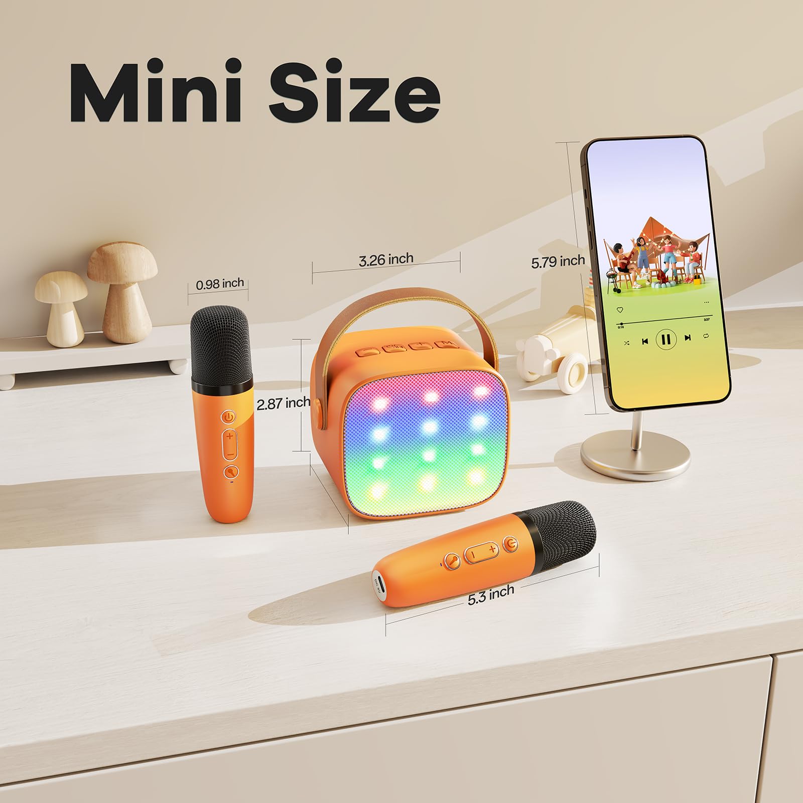 Mini Karaoke Machine for Kids Adults, Portable Bluetooth Speaker - craques