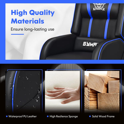 GYMAX Massage Gaming Recliner Chair