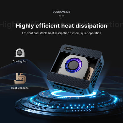 BOSGAME P4 Gaming Mini PC Ryzen 7 5700U 32GB RAM 1TB NVMe M.2 2280 SSD Windows 11 Pro Mini Computers
