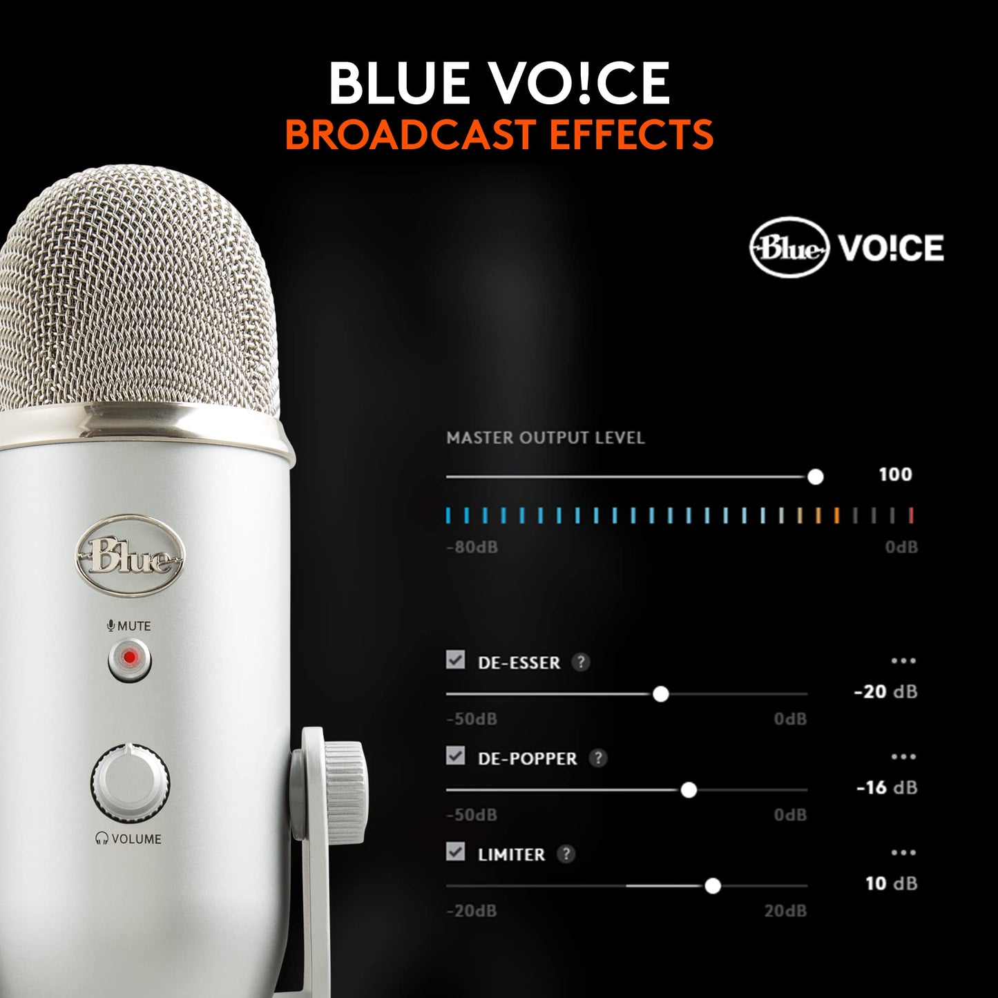 Blue Yeti USB Microphone for PC, Mac, Gaming, Recording, Streaming, Podcasting