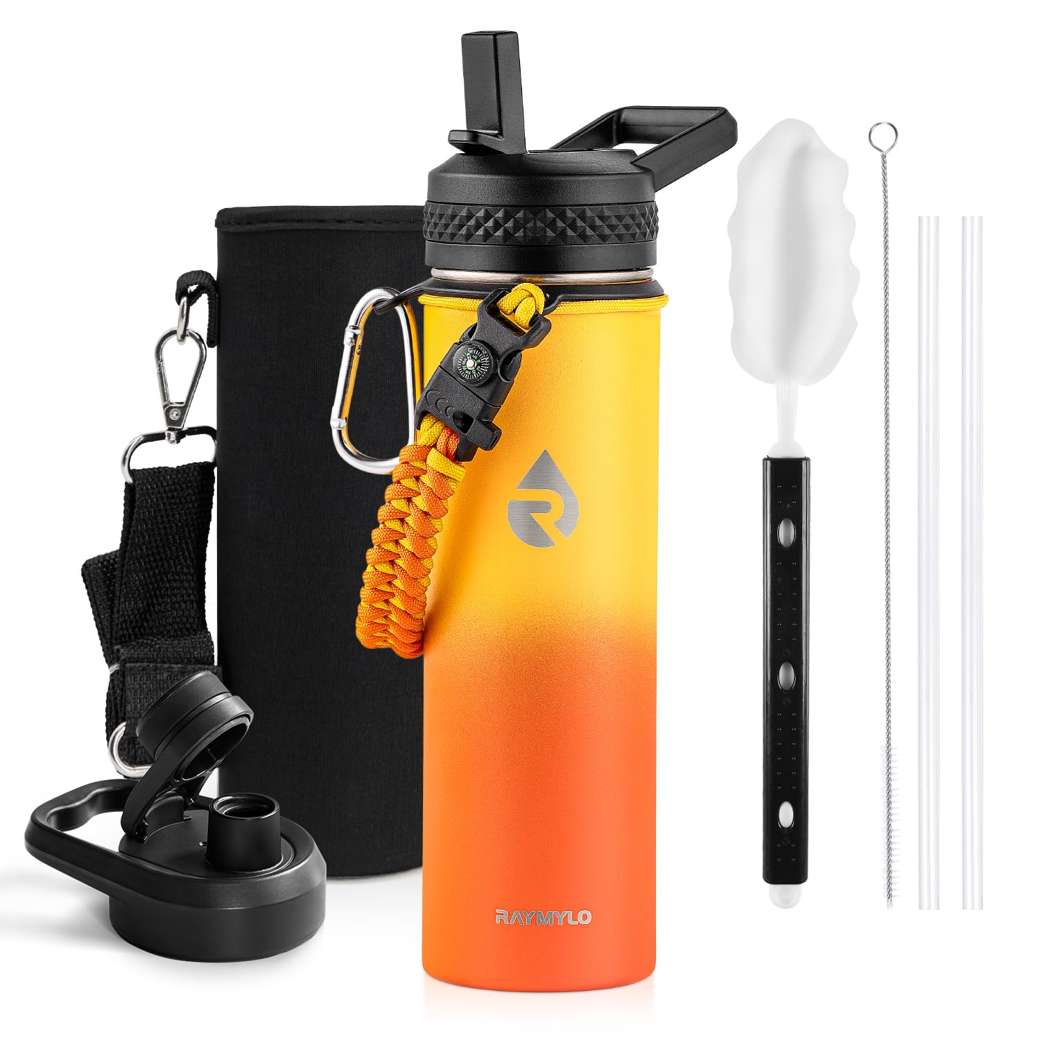 RAYMYLO One Gallon Water Bottle Insulated Triple Walled Vacuum Stainless Steel (Cold for 48 Hrs) Leak Proof & BPA-Free