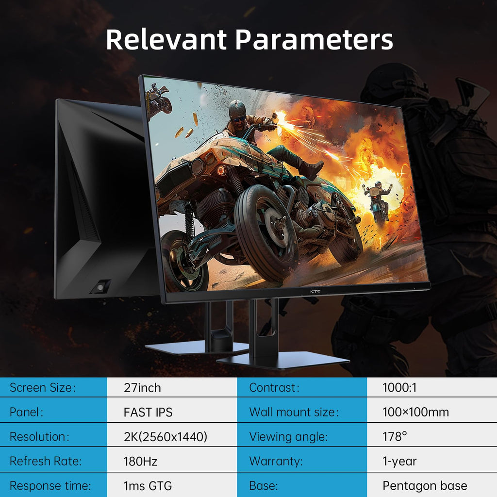 KTC 24 inch 190Hz/180Hz Gaming Monitor - craques