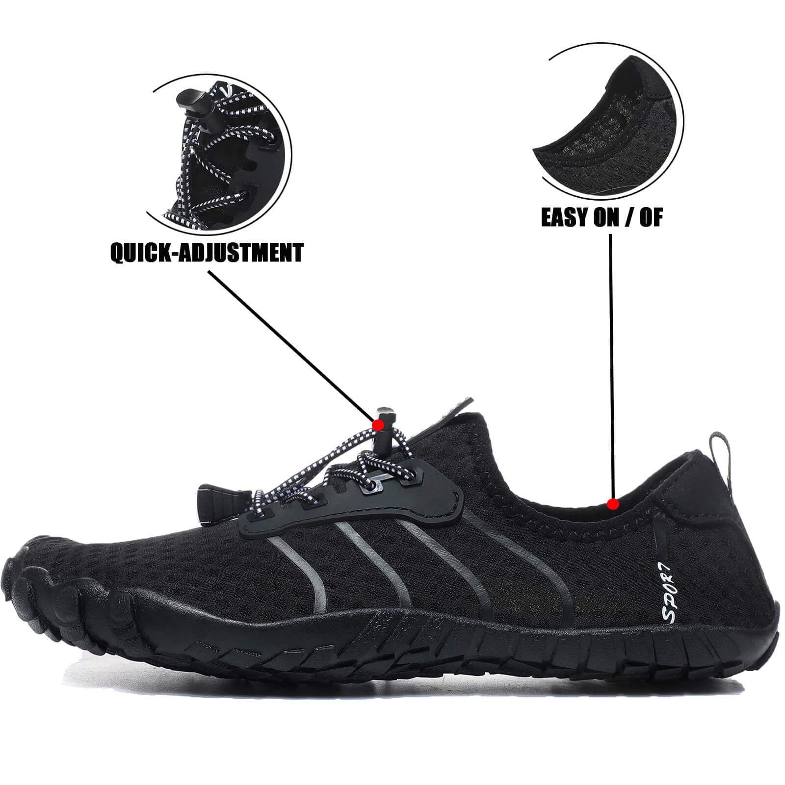 Mens Womens Water Shoes Quick-drying Barefoot Swimming Shoes - craques