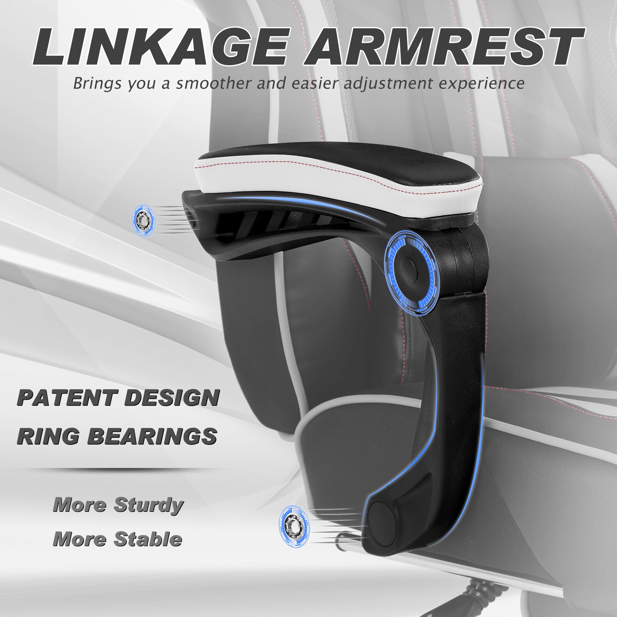 Vonesse Gaming Chair with Footrest by Craques - White & Pink