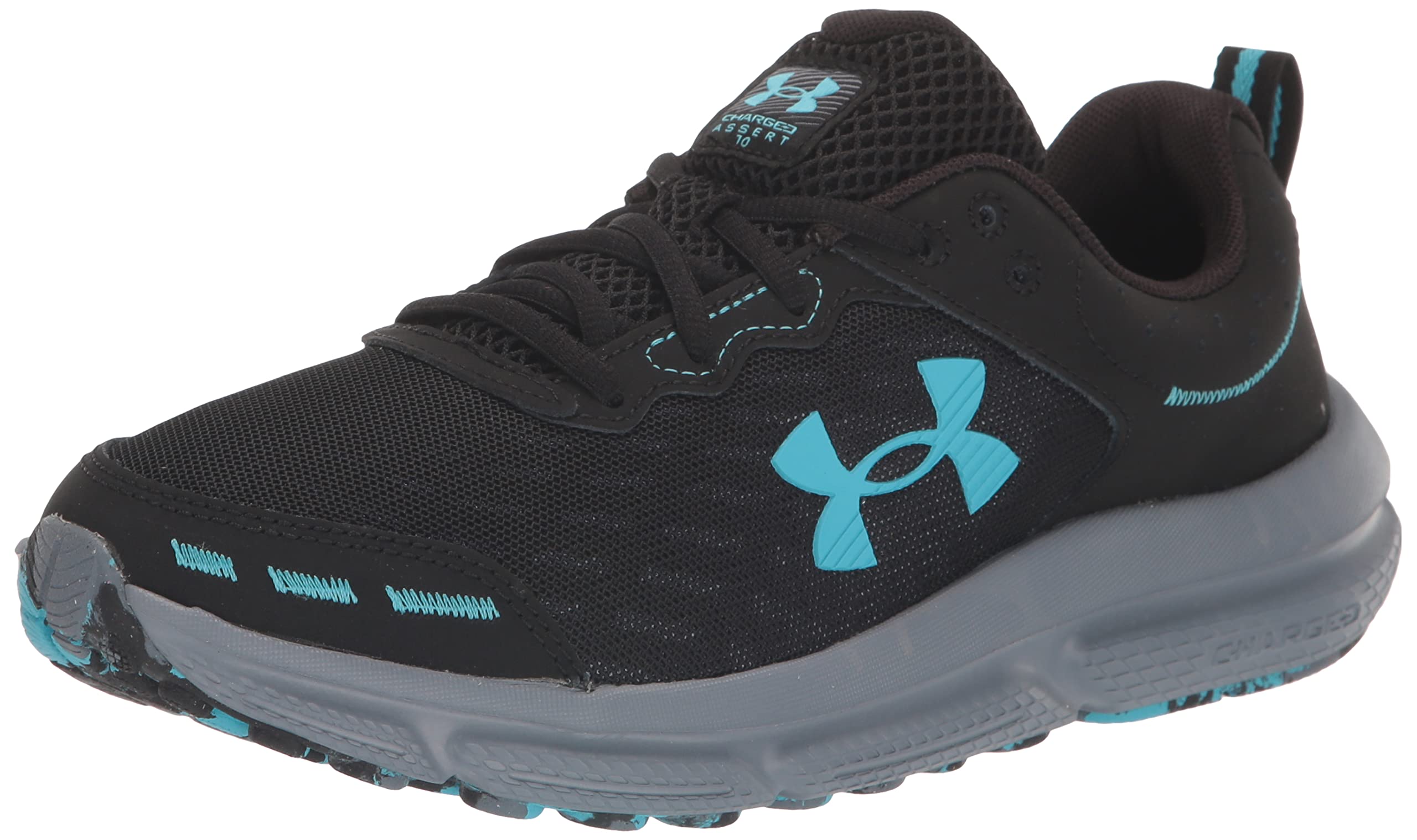 Under Armour Mens Charged Assert 10 Running Shoes - 9.5 / (003) Black/Black/Blue Surf