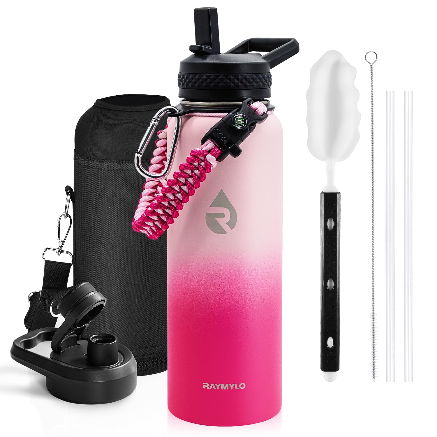 RAYMYLO One Gallon Water Bottle Insulated Triple Walled Vacuum Stainless Steel (Cold for 48 Hrs) Leak Proof & BPA-Free