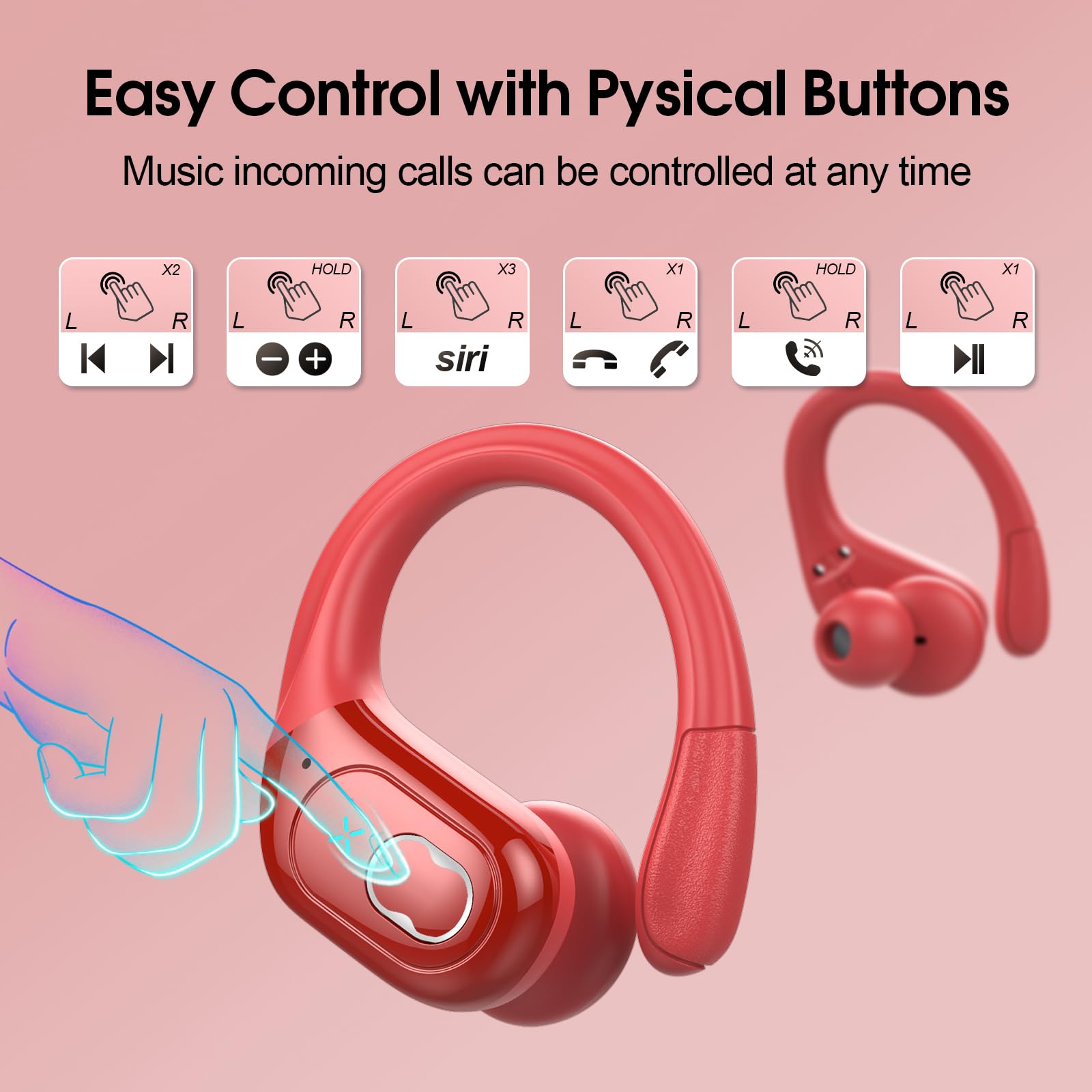 Wireless Earbuds 75hrs Bluetooth 5.4 Headphone Sport - craques