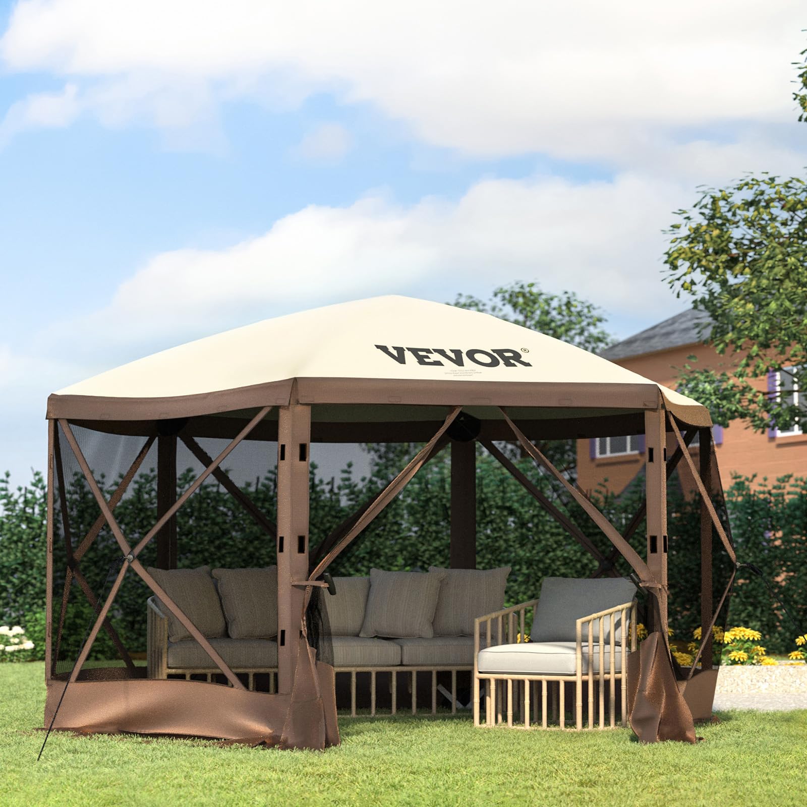 Craques VEVOR Camping Gazebo Tent with Mesh Sides