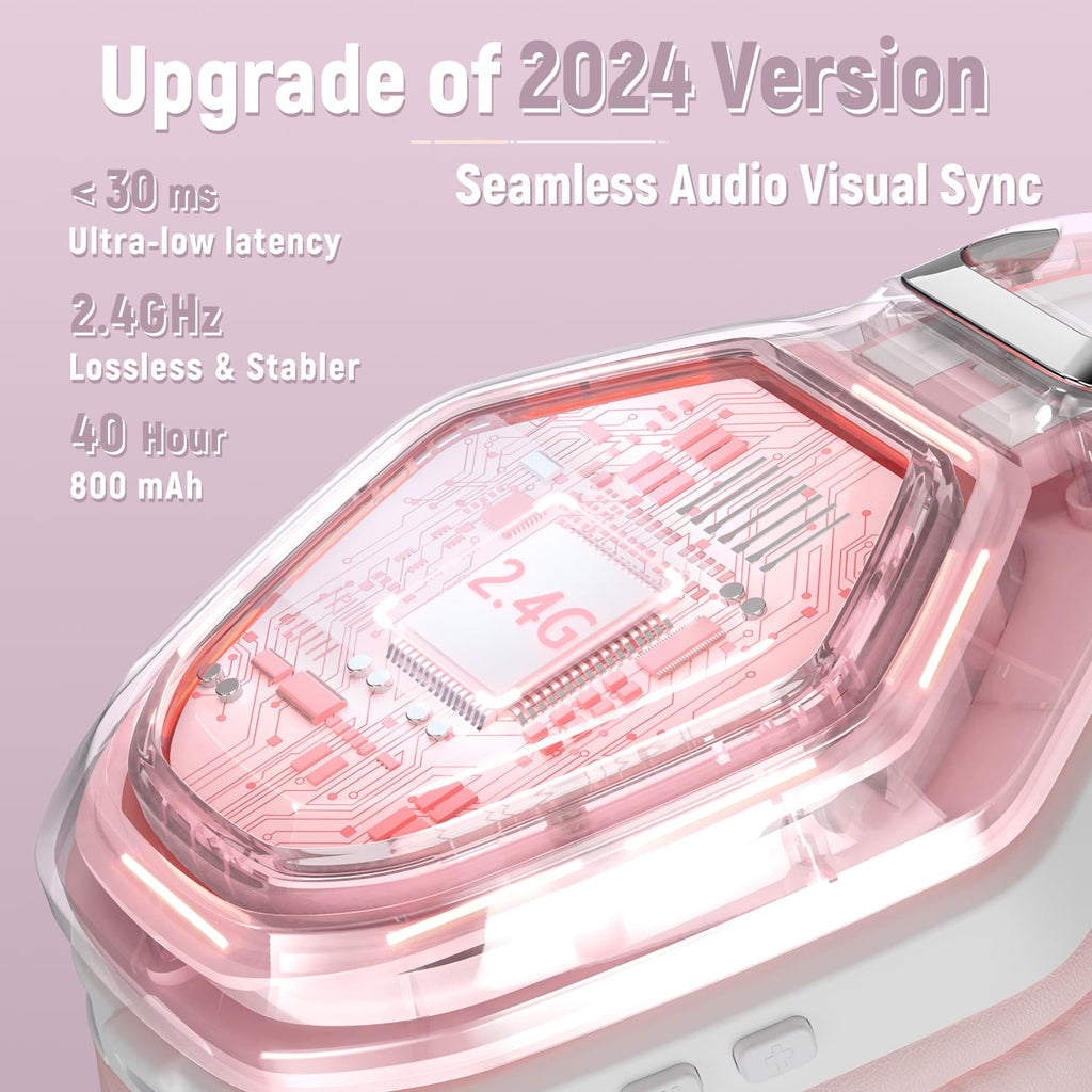 Craques Wireless Gaming Headset for PC with RGB Lighting