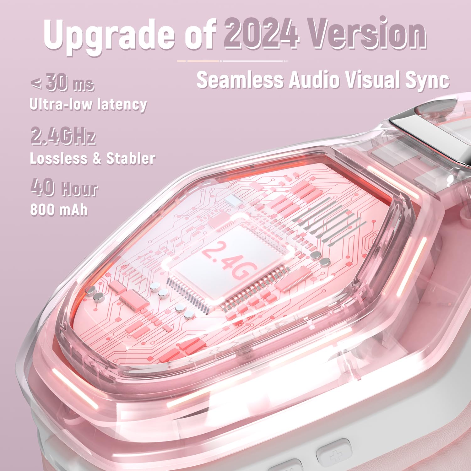 Craques Wireless Gaming Headset for PC with RGB Lighting