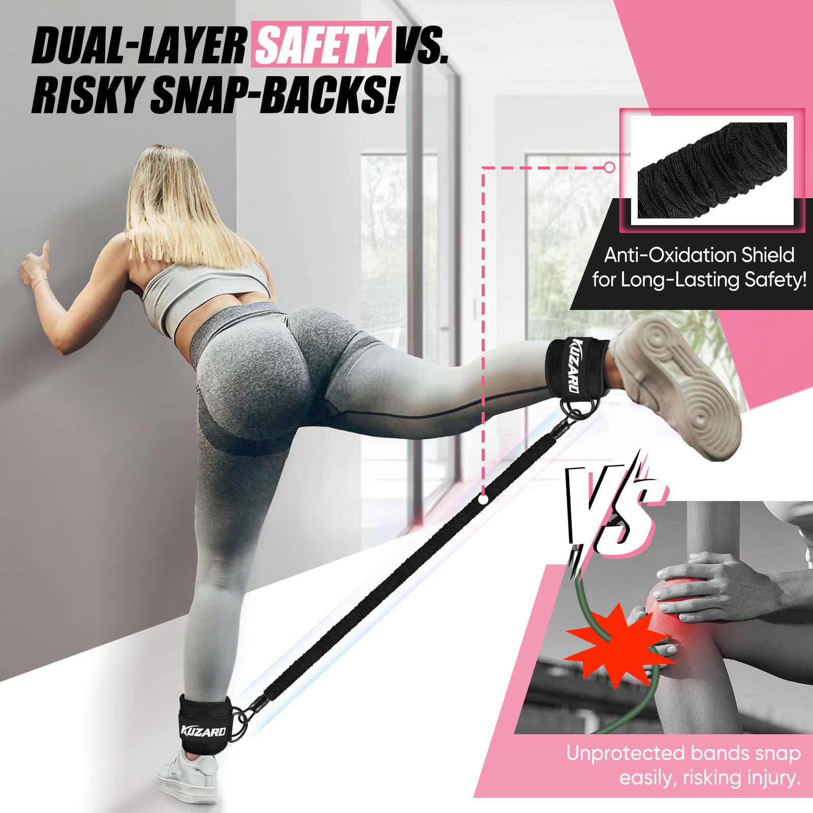 Craques Resistance Bands with Ankle Straps for Leg Workouts craques